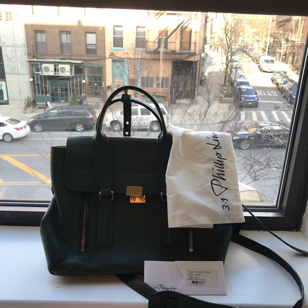 3.1 Phillip Lim Green Leather Satchel Bag